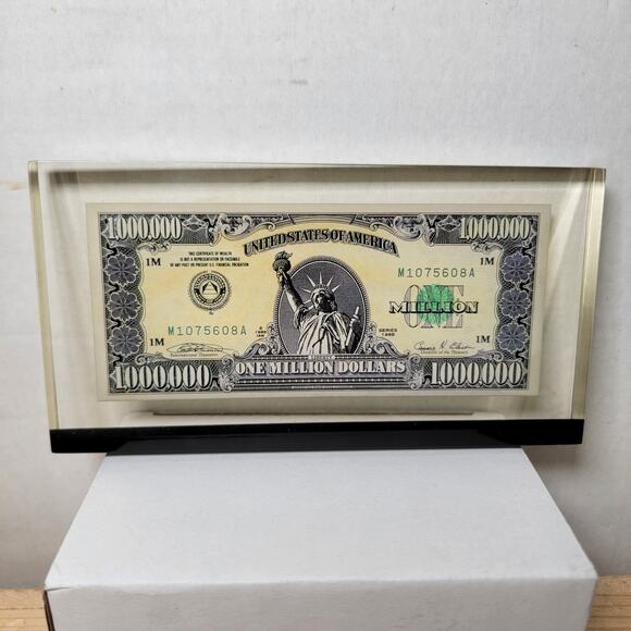 Lucite Paperweight Million Dollar Bill (Non-Negotiable) - Picture 1 of 9